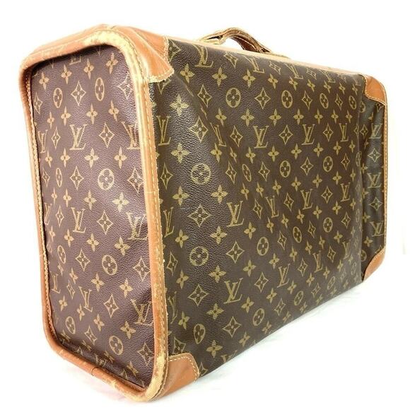 LOUIS VUITTON MONOGRAM CANVAS TRAVEL BAG – VINTAGE LV LOGO LUGGAGE - Picture 4 of 16